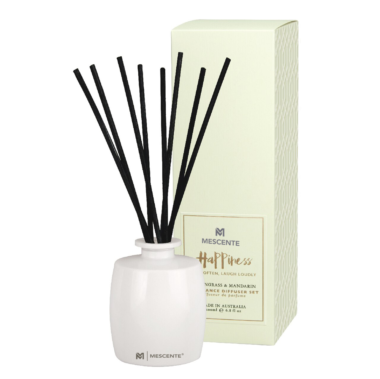 M&Scent Grande garrafa de vidro Home Essentials Aroma Reed Difusor Gift Set com palitos de rattan