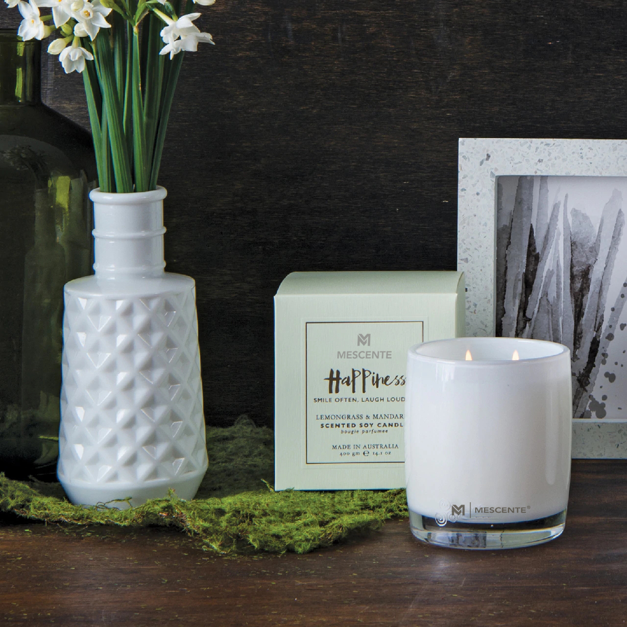 M&Scent Grande garrafa de vidro Home Essentials Aroma Reed Difusor Gift Set com palitos de rattan