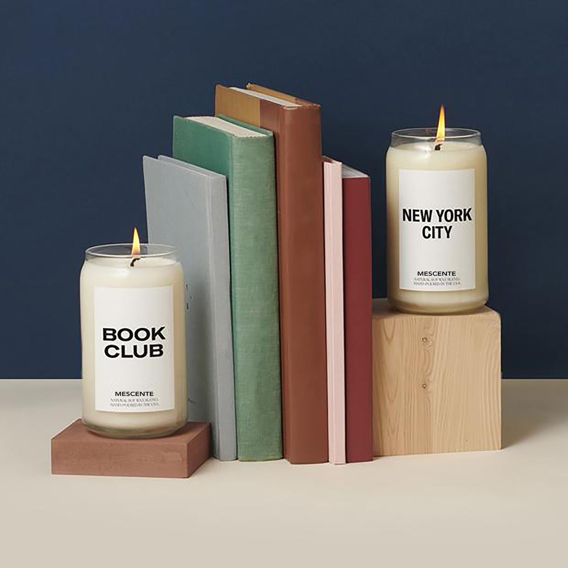 Velas Woodwick de cerâmica leitosa orgânicas personalizadas da M&Scent, recipiente de velas