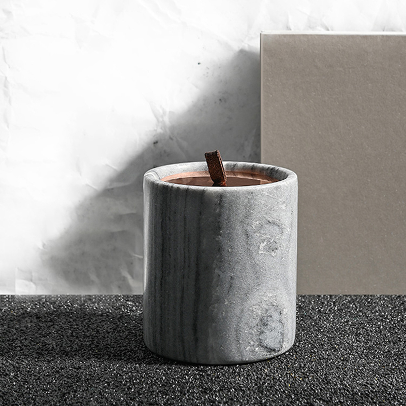 M&Scent Velas de cera de soja com aroma de cristal de vidro preto de marca própria de decoração personalizada de luxo por atacado