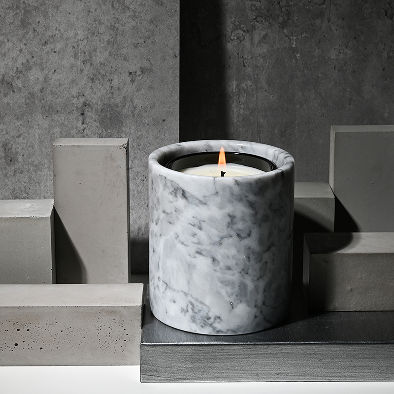 M&Scent Velas de cera de soja com aroma de cristal de vidro preto de marca própria de decoração personalizada de luxo por atacado