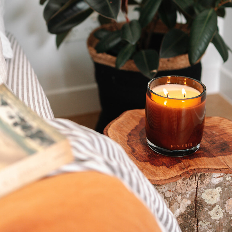 Vela perfumada estrelada de banheira de hidromassagem própria com movimento de madeira