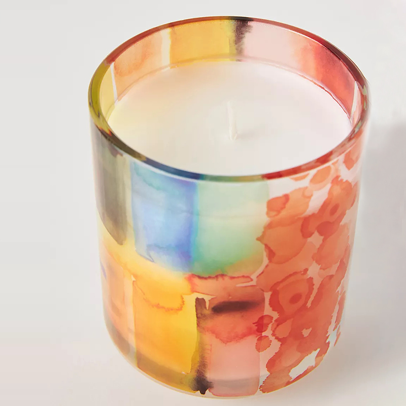 M&Scent Luxo Decoração Personalizada Marca Própria 3 Wick A Sunday Painter Vidro Cristal Velas de Cera de Soja Perfumadas