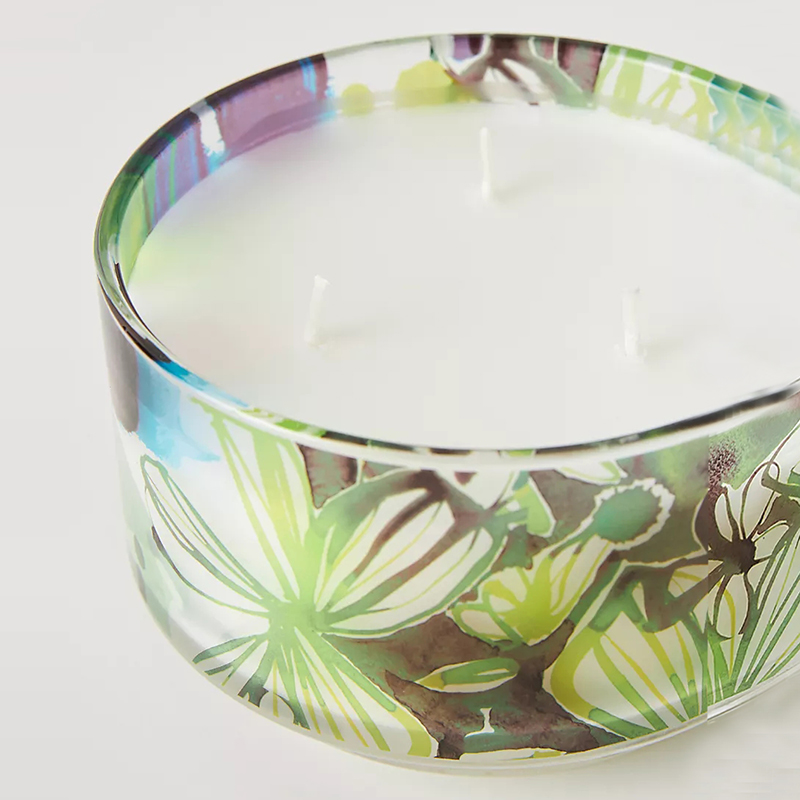 M&Scent Luxo Decoração Personalizada Marca Própria 3 Wick A Sunday Painter Vidro Cristal Velas de Cera de Soja Perfumadas