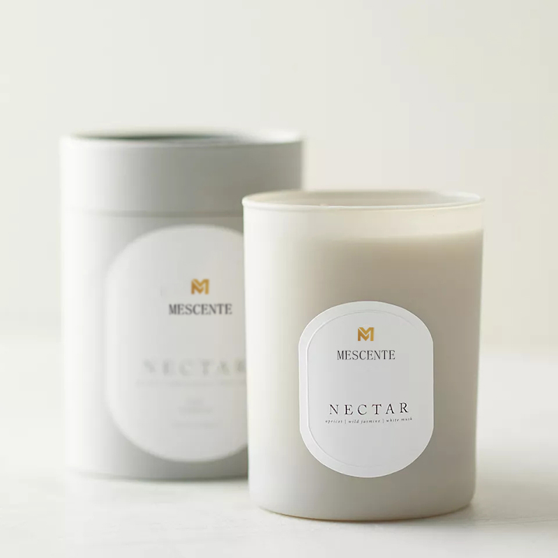 M&Scent Logotipo meditação pedras personalizadas não tóxicas ervas derramadas à mão velas de cristal de cera de soja perfumada natural