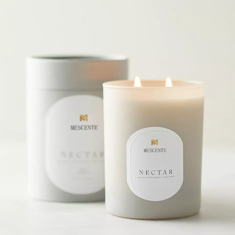 M&Scent Logotipo meditação pedras personalizadas não tóxicas ervas derramadas à mão velas de cristal de cera de soja perfumada natural