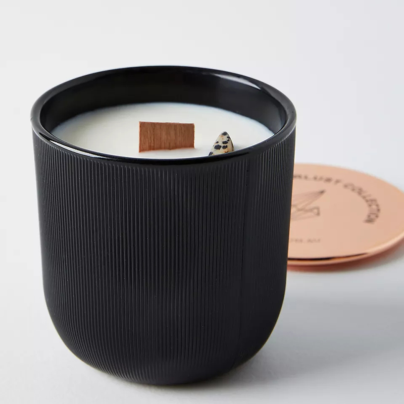 Venda por atacado de mármore de luxo brilhante logotipo cristal infundido gem chakra aromaterapia velas de cera de soja perfumadas