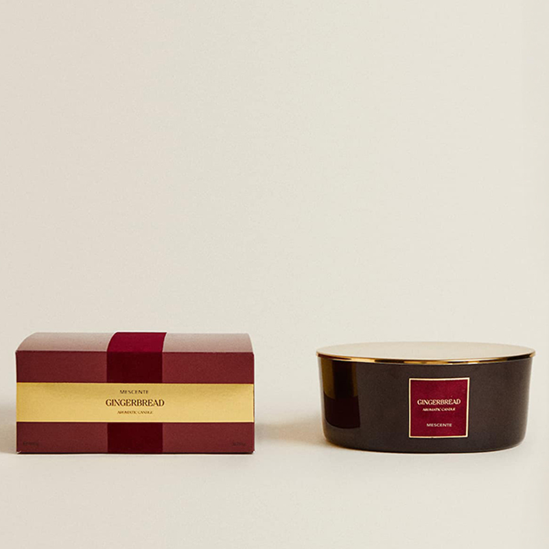 Velas personalizadas de luxo com 3 pavios M&Scent Vela perfumada de vidro fosco preto de marca própria personalizada