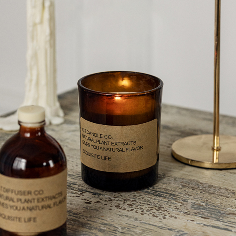Difusor de palheta para casa com decoração de luxo M&Scent e conjunto de velas perfumadas com embalagem em caixa