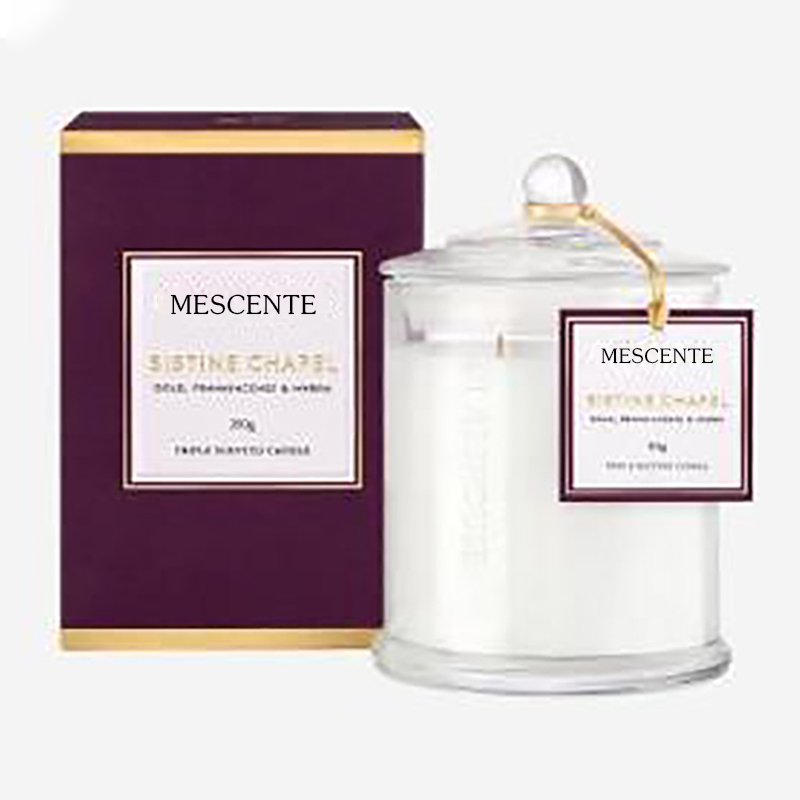 M&Scent atacado de luxo personalizado de marca própria de Natal com cúpula de velas perfumadas de soja com tampa