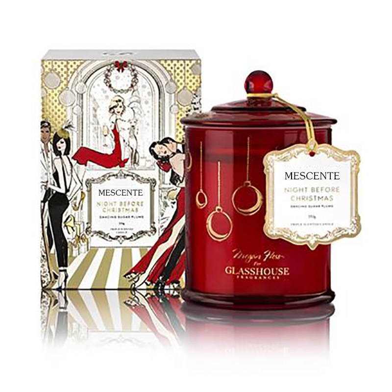 M&Scent atacado de luxo personalizado de marca própria de Natal com cúpula de velas perfumadas de soja com tampa