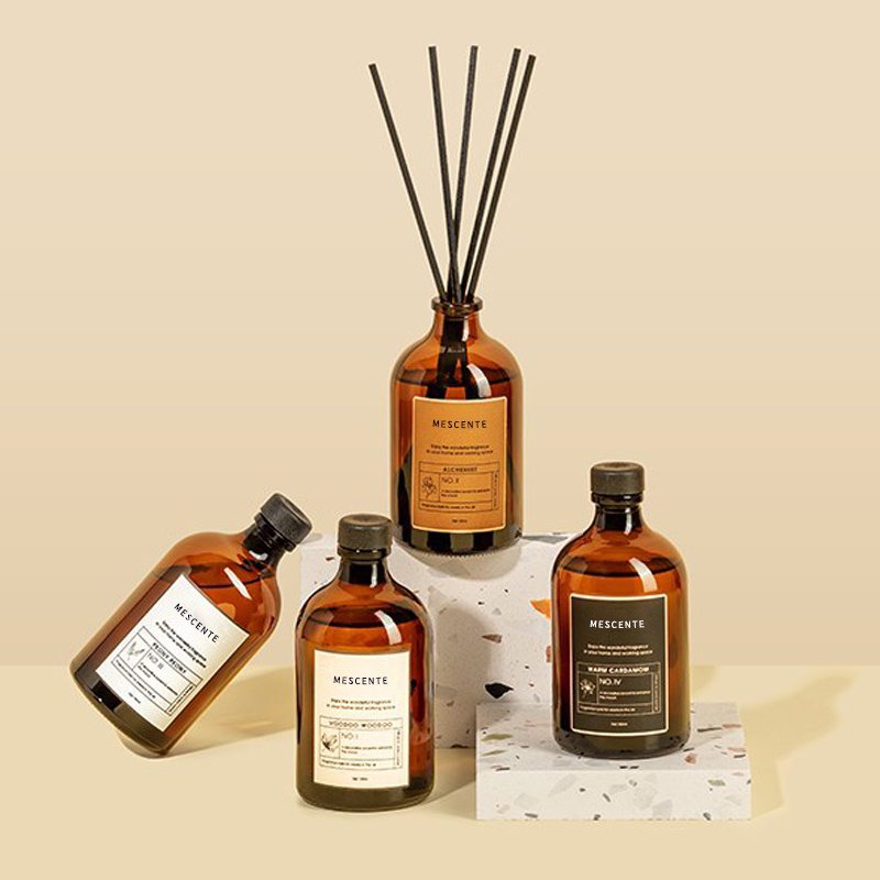 Grande preto e ouro 100ml vidro iridescente de luxo colorido varas fibra reed difusor ambienteador solvente