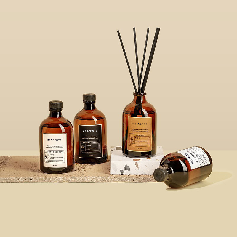 Grande preto e ouro 100ml vidro iridescente de luxo colorido varas fibra reed difusor ambienteador solvente