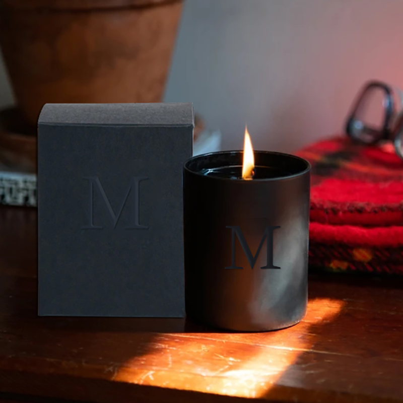M&Scent Frascos exclusivos pretos luxuosos para casamento, velas de soja perfumadas decorativas com cristais