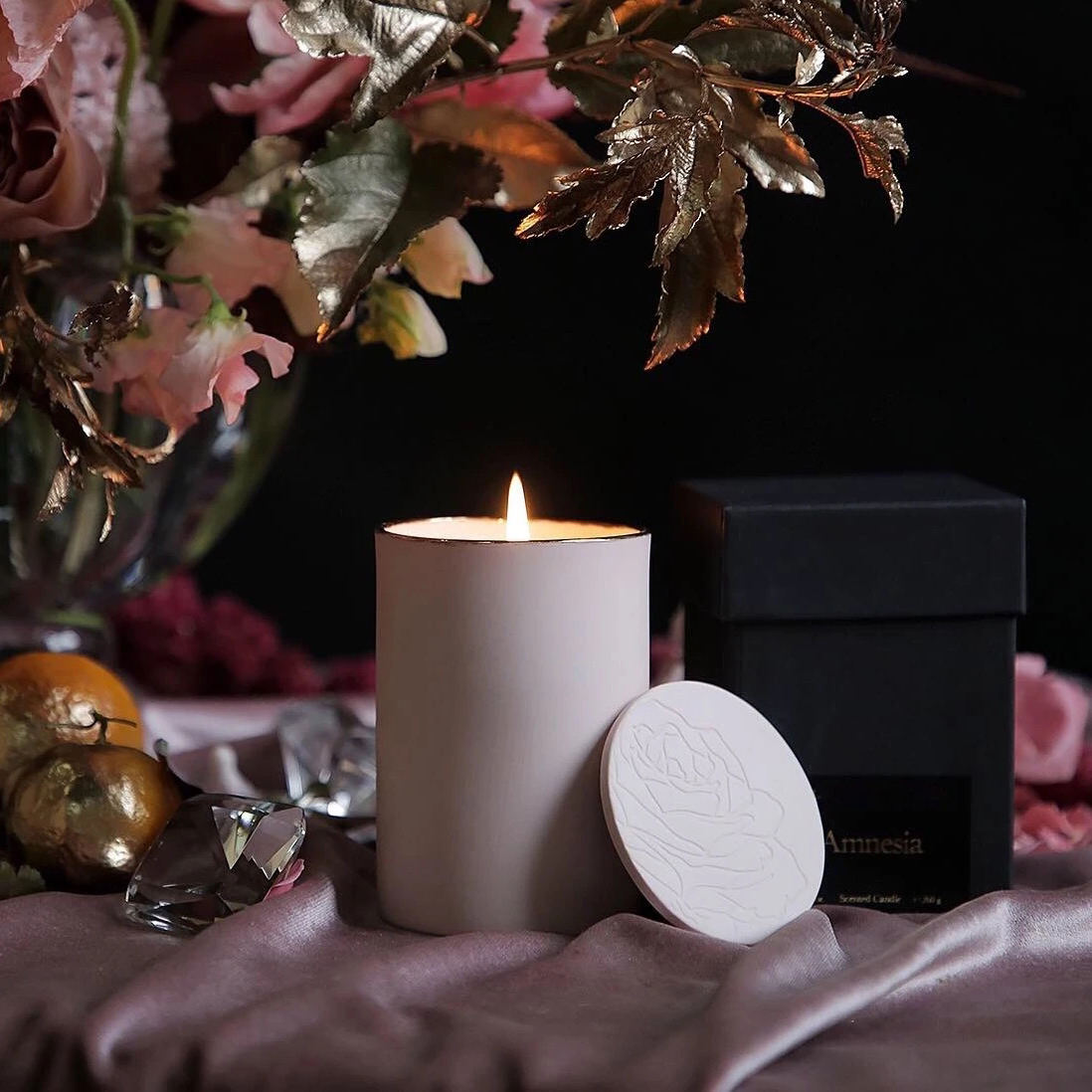 M&Scent atacado suporte de vidro de luxo barato fragrância perfumada velas de óleo conjunto de presente com logotipo