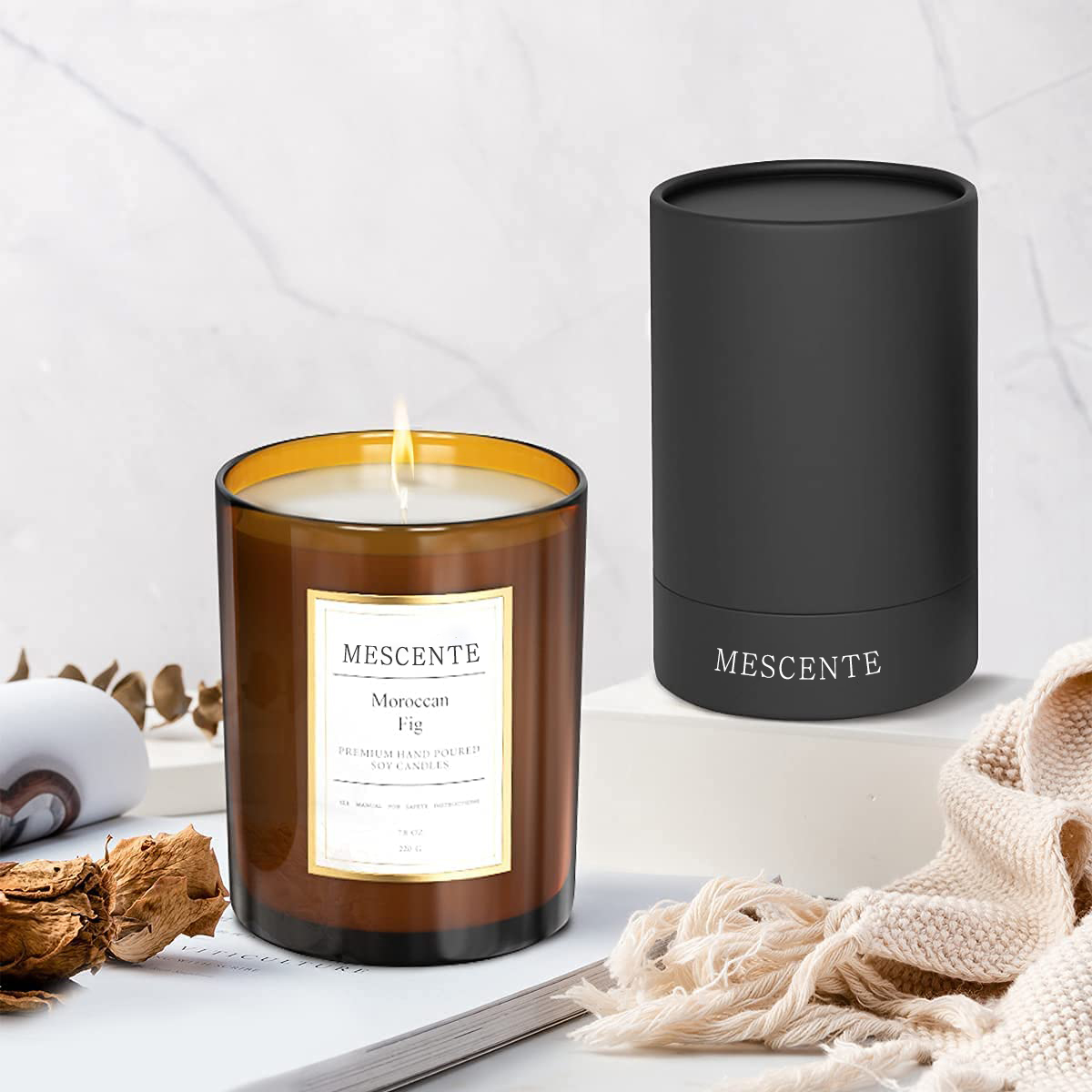 Conjunto de velas de cera de soja perfumadas de marca própria de luxo para pedido em massa por atacado da M&Scent