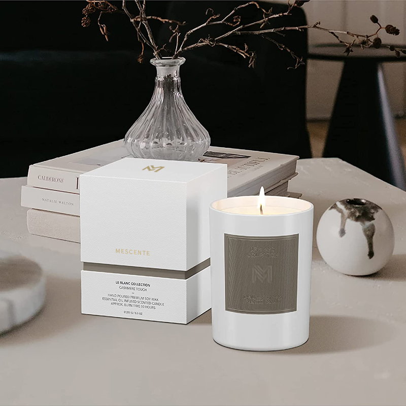 M&Scent Conjuntos de velas de cera de soja para aromaterapia de Natal com frasco de vidro preto de luxo personalizado por atacado