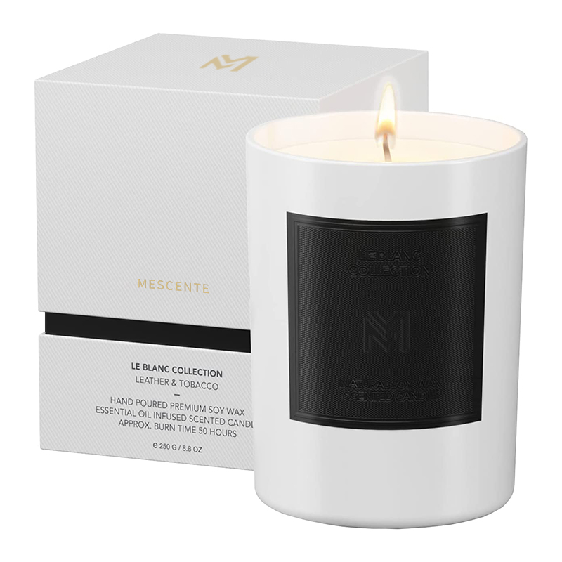 M&Scent Conjuntos de velas de cera de soja para aromaterapia de Natal com frasco de vidro preto de luxo personalizado por atacado