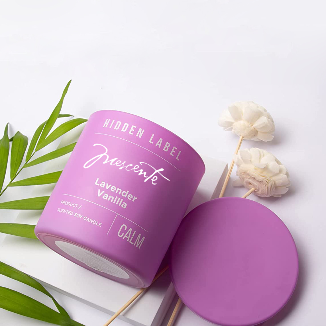 M&Scent atacado de luxo de marca própria em potes pretos velas perfumadas de cera de soja com cristais