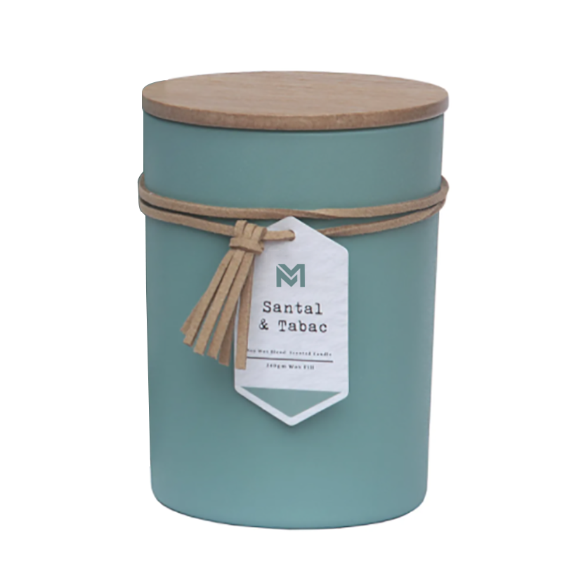 M&S perfume atacado marca própria tampa de madeira aromaterapia aroma vela de cera de soja conjunto para presente em jarra de vidro