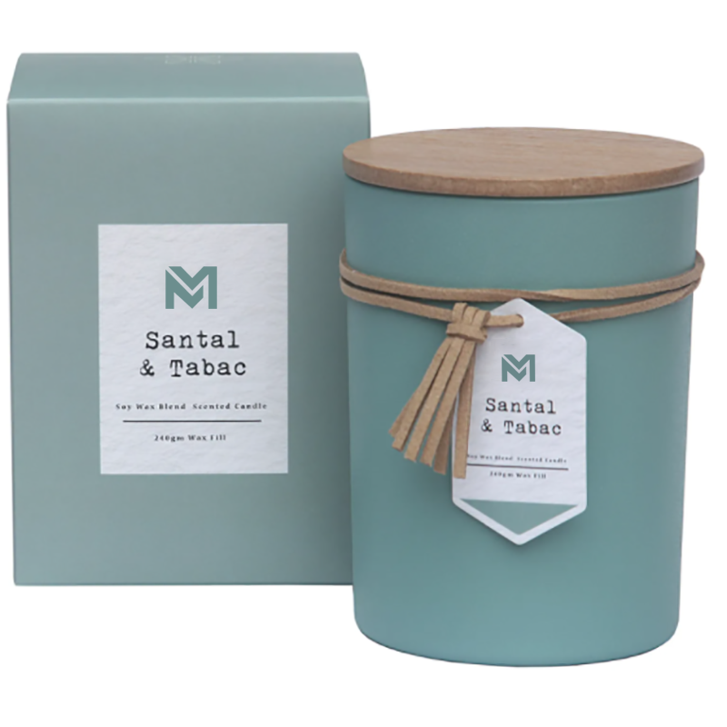 M&S perfume atacado marca própria tampa de madeira aromaterapia aroma vela de cera de soja conjunto para presente em jarra de vidro