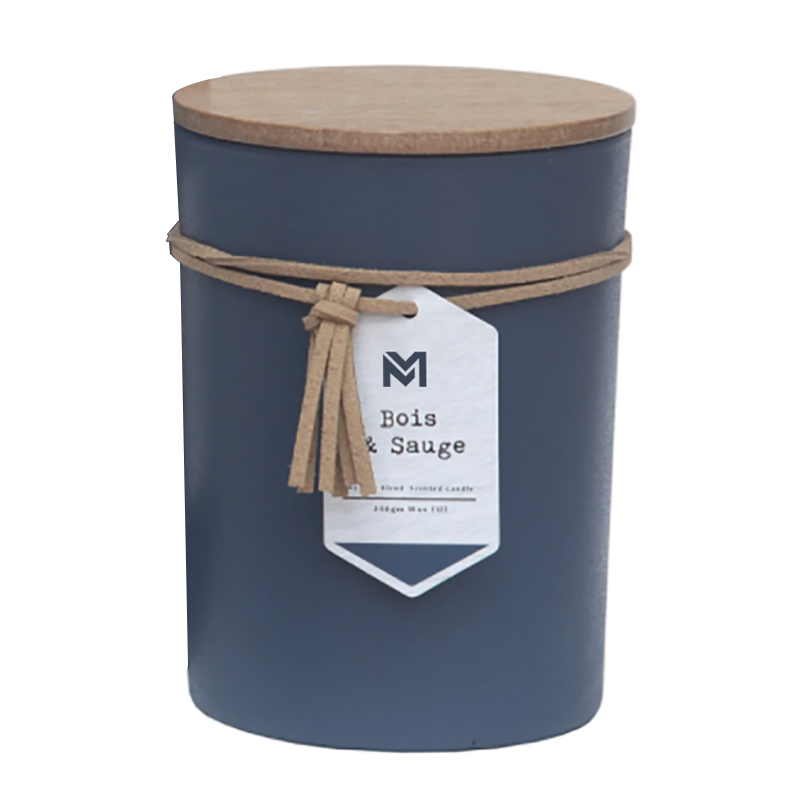 M&S perfume atacado marca própria tampa de madeira aromaterapia aroma vela de cera de soja conjunto para presente em jarra de vidro