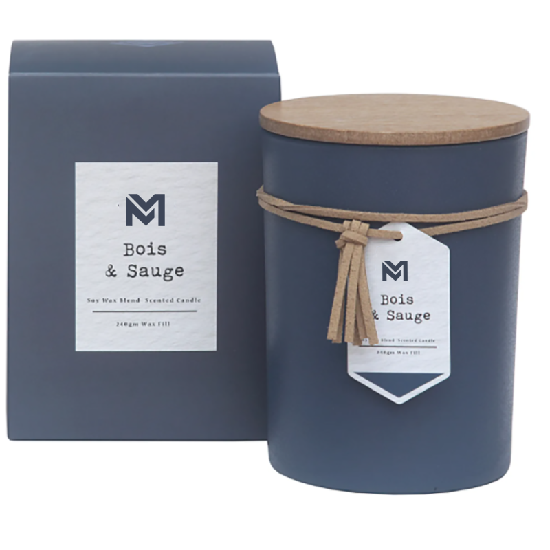 M&S perfume atacado marca própria tampa de madeira aromaterapia aroma vela de cera de soja conjunto para presente em jarra de vidro