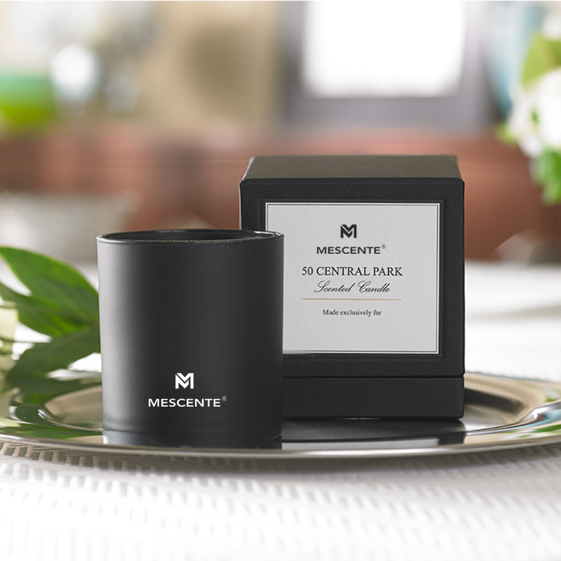 Velas masculinas de aromaterapia cromadas de marca próprias de luxo por atacado com perfume M&S 22 onças com cristais dentro