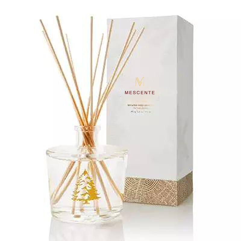 M&Scent Garrafa de vidro de luxo por atacado Stik Fiber Round Wood Screw Aroma Reed Difusor Gift Sets