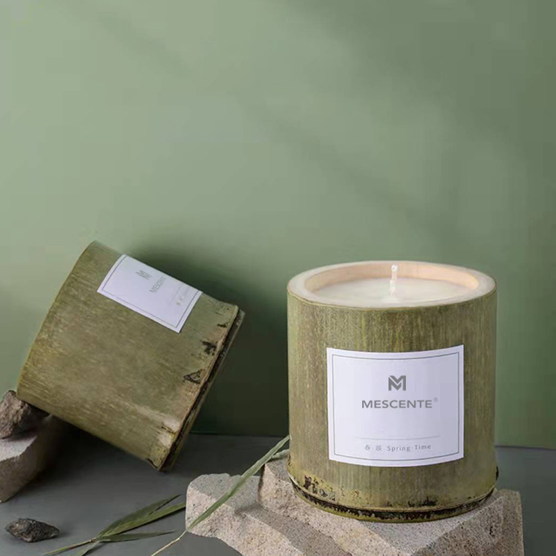 Castiçal de madeira de luxo M&Scent, velas de marca próprias perfumadas com caixa