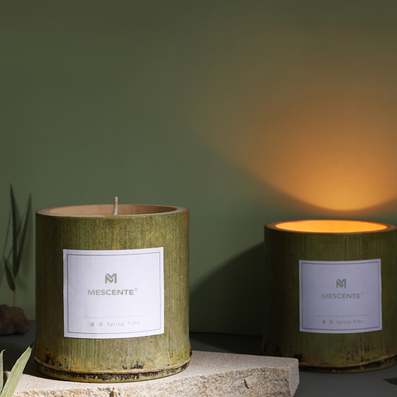 Castiçal de madeira de luxo M&Scent, velas de marca próprias perfumadas com caixa