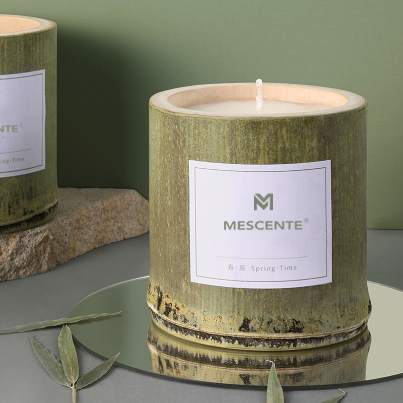 Castiçal de madeira de luxo M&Scent, velas de marca próprias perfumadas com caixa