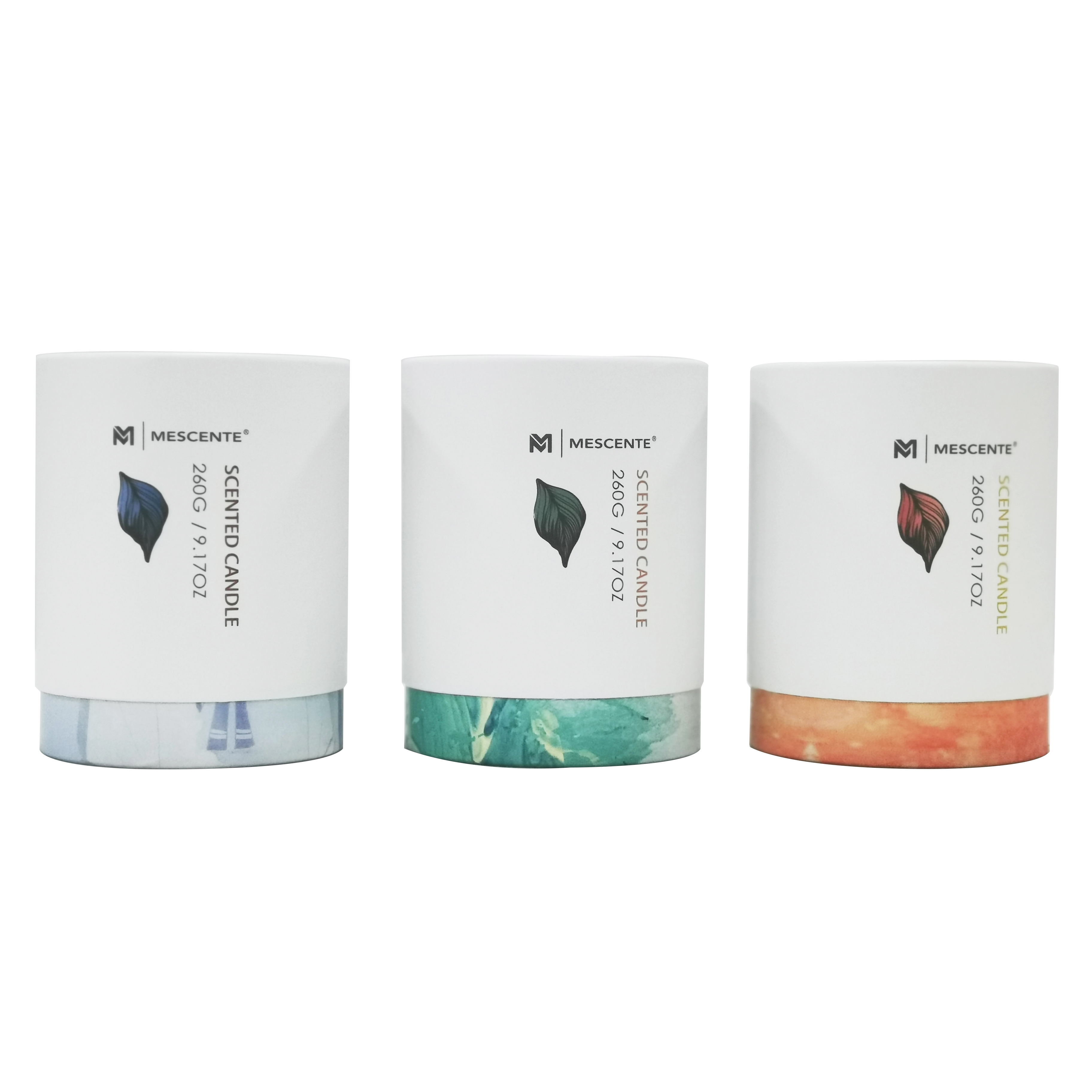 M&Scent atacado marca própria jarra de vidro verde vela de palma, velas espiritual