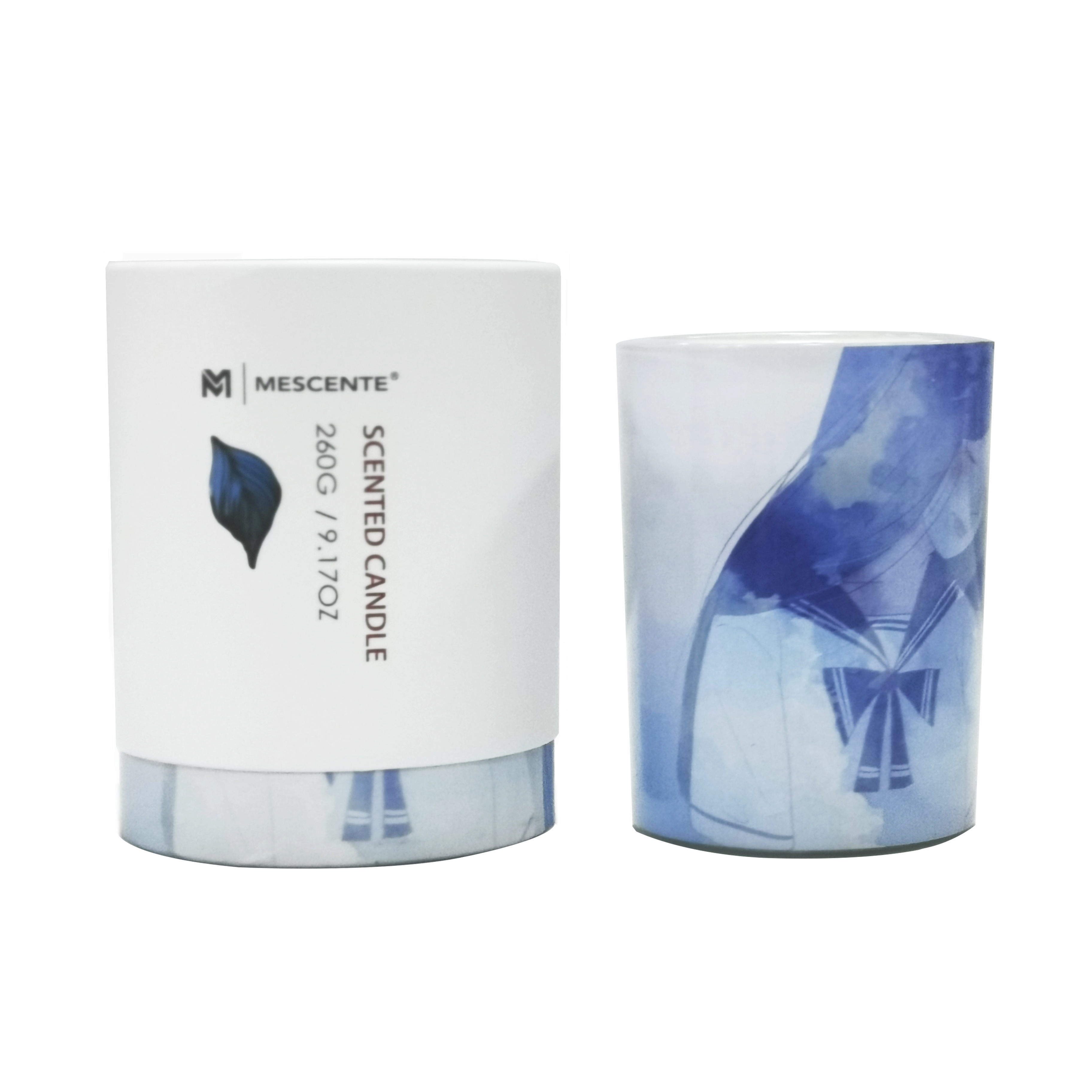M&Scent atacado marca própria jarra de vidro verde vela de palma, velas espiritual