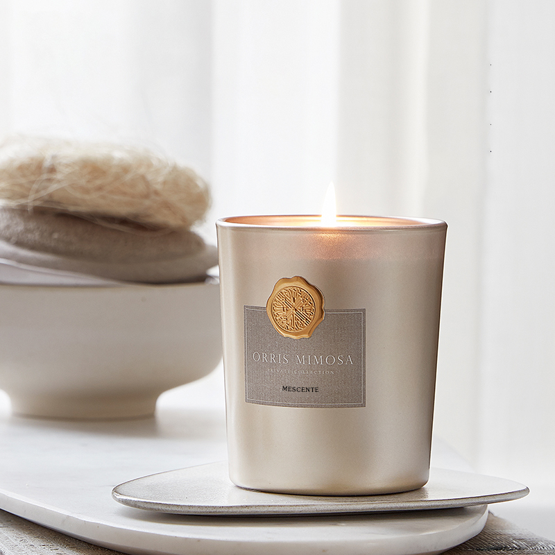 Frascos de vidro decorativos de marca próprios personalizados de luxo M&Scent vela perfumada de cera de soja
