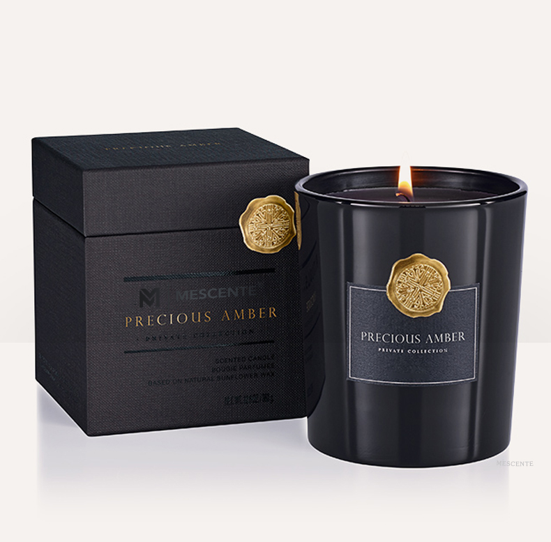 Frascos de vidro decorativos de marca próprios personalizados de luxo M&Scent vela perfumada de cera de soja