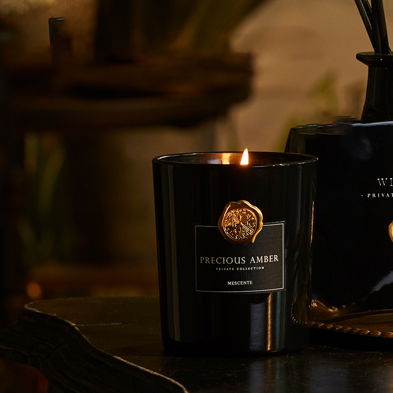 Frascos de vidro decorativos de marca próprios personalizados de luxo M&Scent vela perfumada de cera de soja