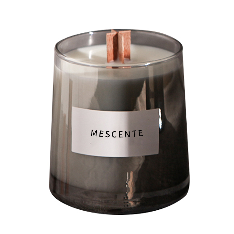 Frascos de vidro de luxo M&Scent, pavios de madeira de cristal, vela perfumada de cera de soja, velas de casamento
