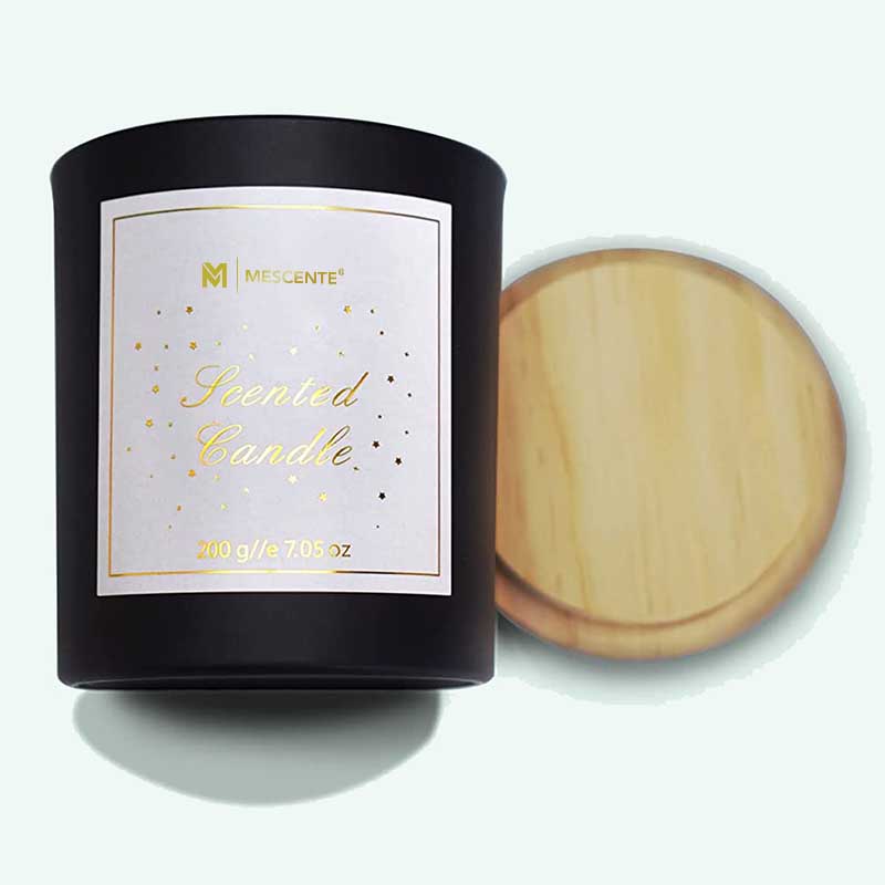 M&Scent Logotipo personalizado Mini garrafa de vidro cristal redonda Forte café cera de soja velas perfumadas com caixa a granel