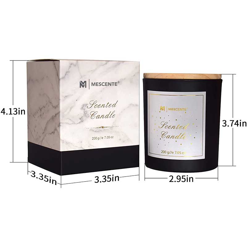 M&Scent Logotipo personalizado Mini garrafa de vidro cristal redonda Forte café cera de soja velas perfumadas com caixa a granel