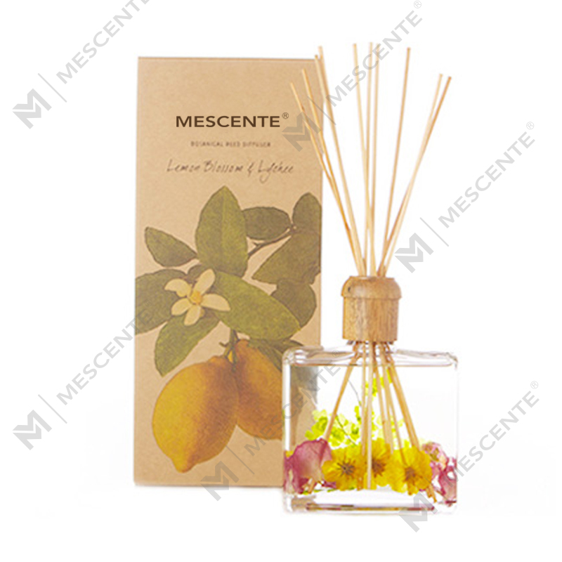 Difusor de palheta de aroma de madeira Sola de flor de marca própria personalizada de luxo de alta qualidade por atacado com caixa