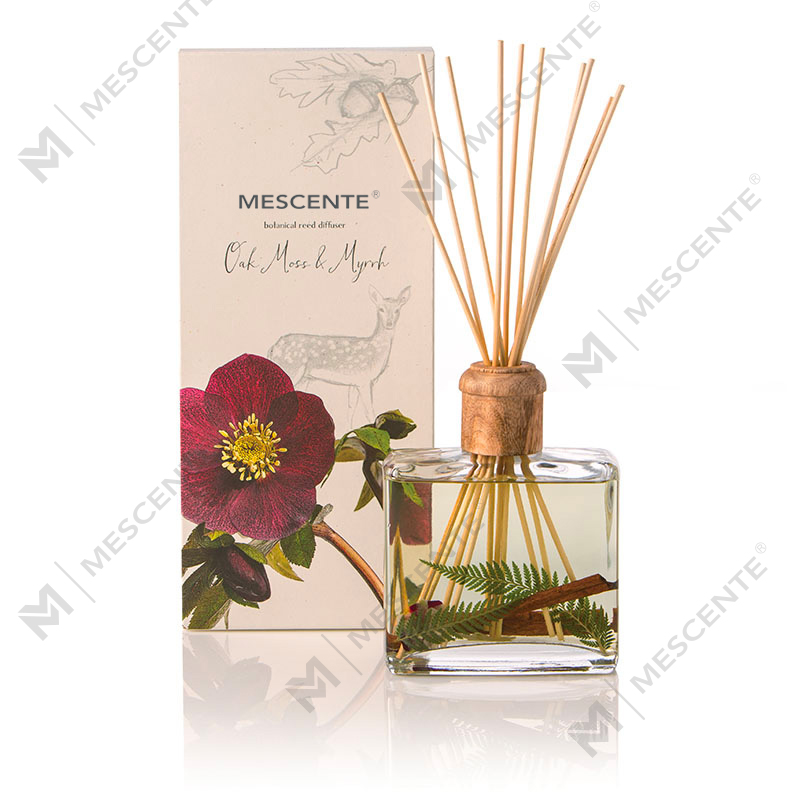Difusor de palheta de aroma de madeira Sola de flor de marca própria personalizada de luxo de alta qualidade por atacado com caixa