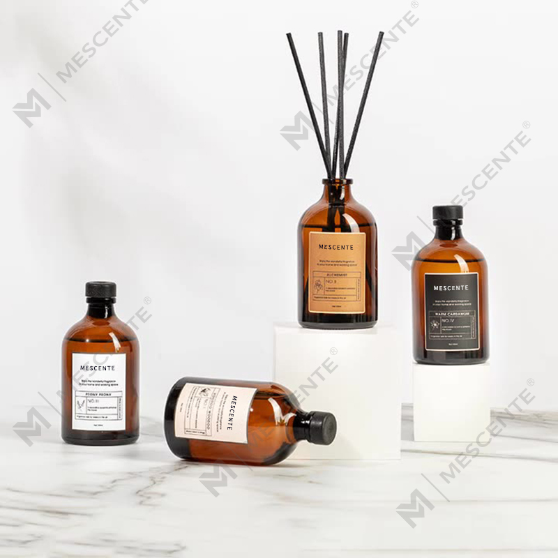 Grande preto e ouro 100ml vidro iridescente de luxo colorido varas fibra reed difusor ambientador solvente