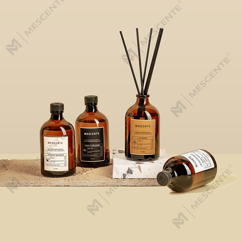 Grande preto e ouro 100ml vidro iridescente de luxo colorido varas fibra reed difusor ambientador solvente
