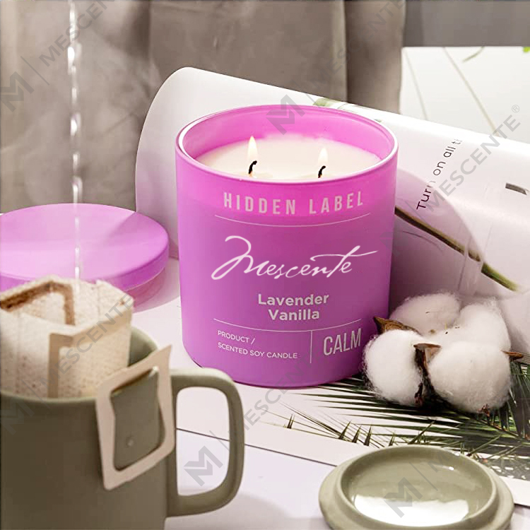 M&Scent atacado de luxo de marca própria em potes pretos velas perfumadas de cera de soja com cristais