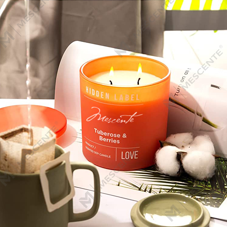M&Scent atacado de luxo de marca própria em potes pretos velas perfumadas de cera de soja com cristais
