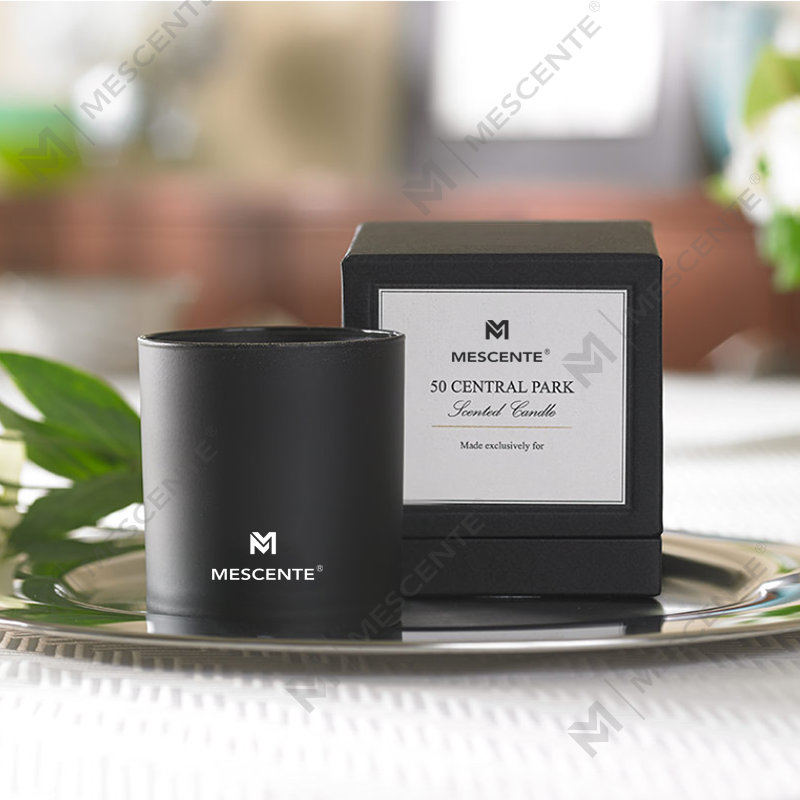 Velas masculinas de aromaterapia cromadas de marca própria de luxo por atacado com perfume M&S 22 onças com cristais dentro
