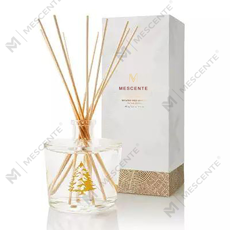 M&Scent Garrafa de vidro de luxo por atacado Stik Fiber Round Wood Screw Aroma Reed Difusor Gift Sets