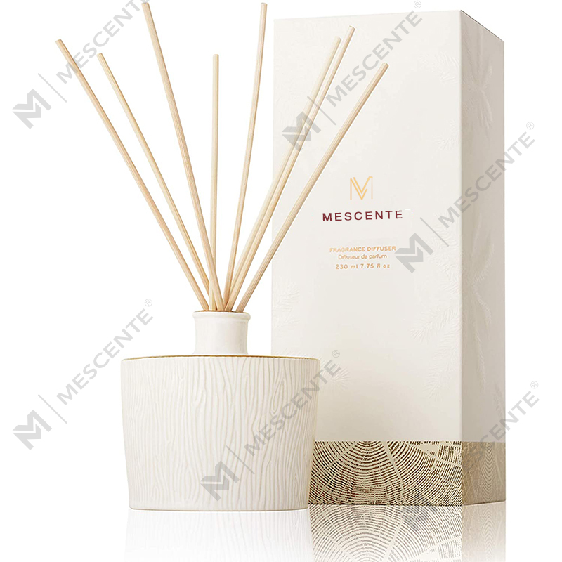 M&Scent Garrafa de vidro de luxo por atacado Stik Fiber Round Wood Screw Aroma Reed Difusor Gift Sets