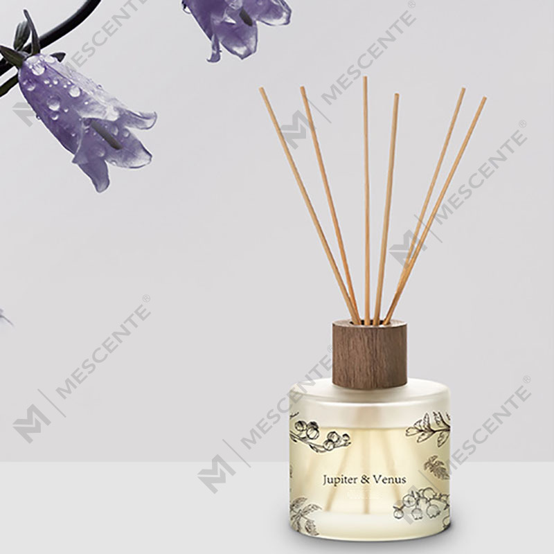 M&Scent Atacado Luxo Decorativo Personalizado Vidro Âmbar Sem Fogo Difusor de Reed de Aroma Floral Transparente Exclusivo